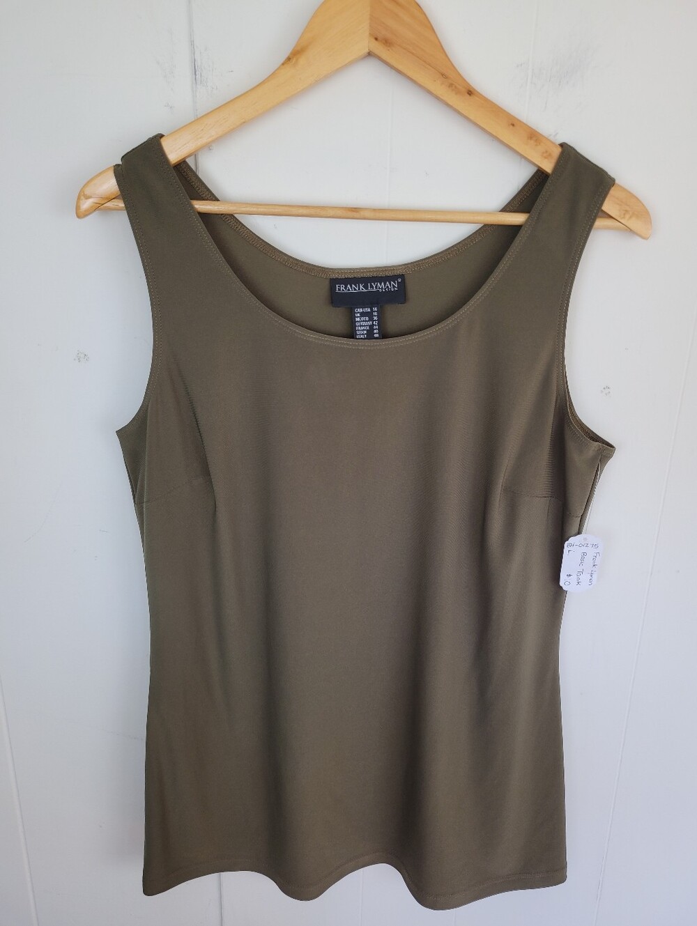 Frank Lyman Size 14 Olive Green Sleeveless Tank Top